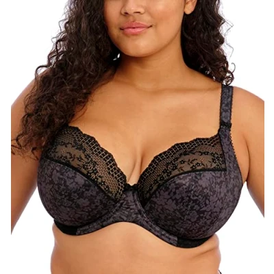 Image of Elomi Womens Lucie Plunge Bra Black Polyamide Size 32GG