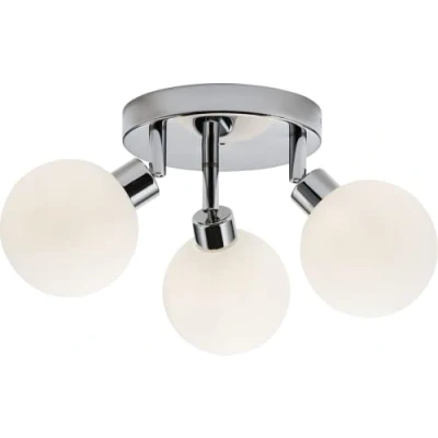 Image of KnightsBridge 230V IP44 G9 Triple Spotlight with Round Frosted Glass Chrome