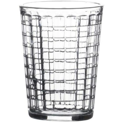 Image of Brick Design Glass Tumbler Set Stackable Juice Water Glasses of 8