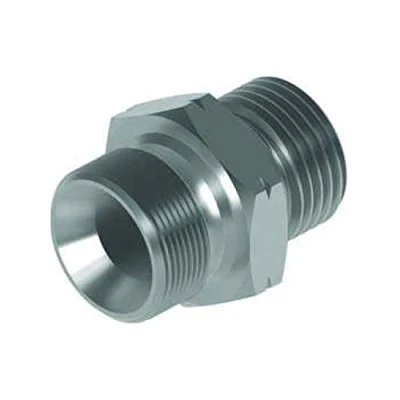 Image of Flowfit Hydraulic Adaptor, METRIC Male 1mm Pitch x BSP Male, 10mm 1/8&quot; Fitting, Steel Component