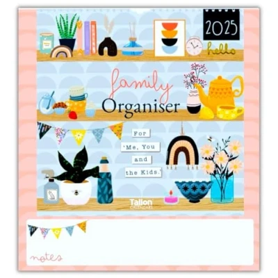 Image of 2025 Monthly Memo Board Wall Calendar Family Organiser Garden &amp; Tea Party (Tea Party)
