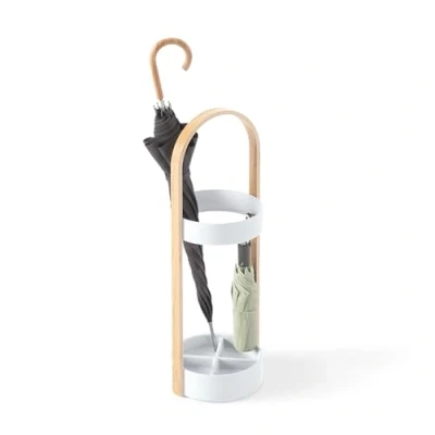 Image of Bellwood Umbrella Stand, White/Natural
