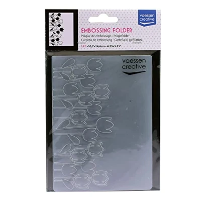 Image of Vaessen Creative Embossing Folder, Spring 5,7x4,25x0,19 inches, 1 Unit, for Birthday, Birth, Christmas Cards and Paper Crafts
