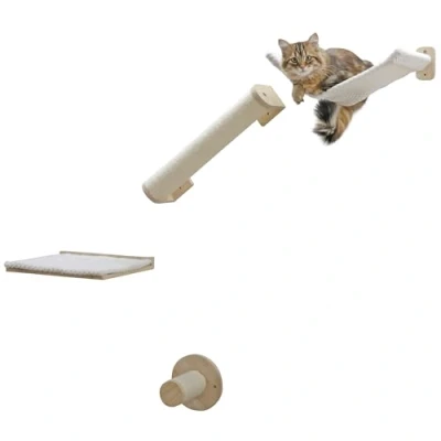 Image of Kerbl Alps Cat Climbing Wall Step Lounger Board Column Hammock 4 Pieces