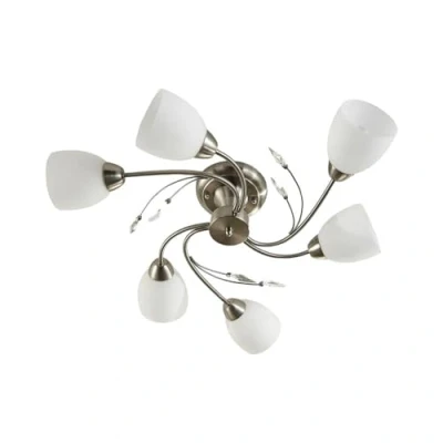 Image of Ceiling Light &#039;Tatas&#039; dimmable (Modern) in White Made of Glass for e.g. Living Room &amp; Dining (6 Sources, E14) from Lindby lamp, lamp