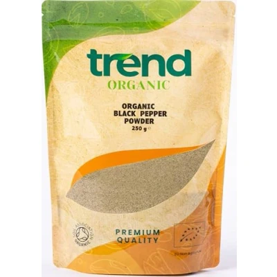 Image of Trend Organic Black Pepper Powder, Versatile Kitchen Essential, Ideal Spice for Seasoning and Cooking with Earthy Flavour, Certified Organic, Vegan, Non GMO, No Additives Preservatives, Raw, 250g