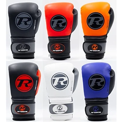 Image of Ringside Pro Training G2 Boxing Gloves Adult Sparring 10oz 12oz 14oz 16oz Leather Fight (Black/Grey, 10oz)