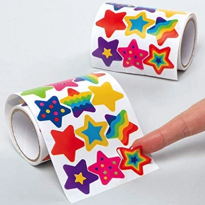 Image of Baker Ross AX419 Star Sticker Rolls Value Pack of 600, Stickers for Kids, Great Scrapbooking, Card Making, School and Kids Craft Supplies