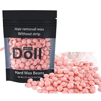 Image of Hard Wax Beads 100g Stripless Waxing Depilatory Solid Film Beans Rose Hair Removal Strip Less
