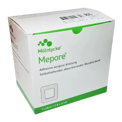 Image of Mepore 99XX0261 Adhesive Dressing, 7cm x 8cm, Pack of 55