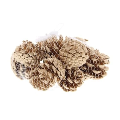 Image of Festive Productions Bag of Pinecones Decoration Gold Colour 200 Grams Christmas Pinecone Themed Décor Prop Perfect for Home, Kitchen, Living Room, Hanging