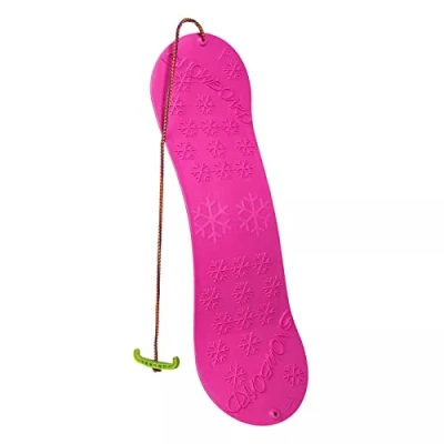Image of Snowboard for 77 cm children&#039;s sledge with rope handle, plastic, pink