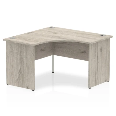Image of Impulse 1200mm Corner Desk Grey Oak Top Panel End Leg