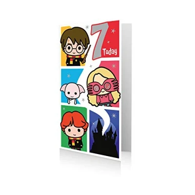 Image of Harry Potter Official Age 7 Birthday Card, Today, Multi Colour