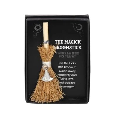 Image of Something Different Ornament Witch Hat Mini Magick Broomstick Brown
