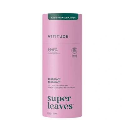 Image of ATTITUDE Plastic Free Deodorant, EWG Verified, Aluminum Free, Dermatologically Tested, Plant and Mineral Based, Vegan, White Tea Leaves, 85 grams