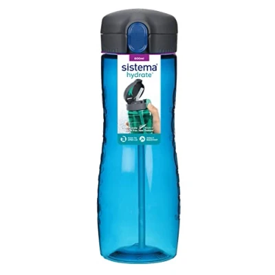 Image of Sistema Hydrate Quick Flip Water Bottle 800 ml BPA Free with Straw Assorted Colours