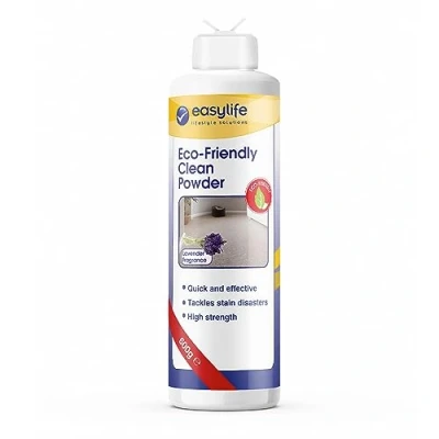 Image of Easylife Dry Cleaning Carpet Powder, Refresher and Cleaner, Removes Blood Stains, Urine, Coffee, Tea &amp; Wine Stains from Carpets, Rugs Upholstery, 600g
