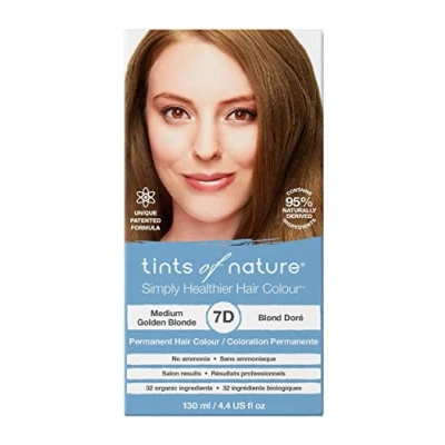 Image of Tints of Nature 7D Medium Golden Blonde Permanent Hair Dye, Nourishes and Covers Greys, Ammonia Free, 130ml