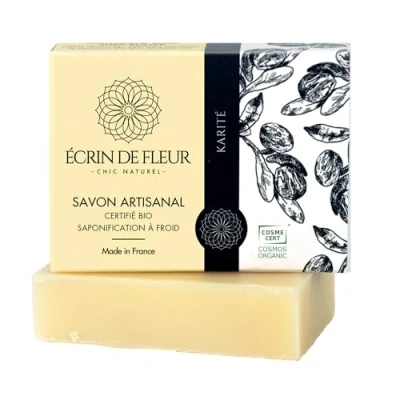 Image of Écrin de Fleur Shea Butter Soap for Dry Skin, Organic Handcrafted Soap, Cold Processed, 1x90g