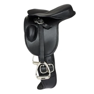 Image of LeMieux Toy Pony Dressage Saddle Black Real Leather Educational Suitable for Ages 3+