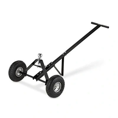 Image of Relaxdays Manoeuvring Aid, Trailer &amp; Caravan, HxWxD 48 x 137 72 cm, Pneumatic Tyres, Load 250 kg, Wheels, Steel, Black