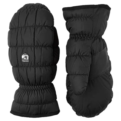 Image of Hestra Extreme Cold Weather Winter Mittens Moon Primaloft Insulated Gloves, Black, 9