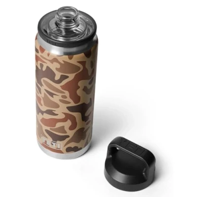 Image of YETI Rambler Bottle Chug, Vacuum Insulated Stainless Steel with Leakproof Chug Cap, Wetlands Camo, 26 oz (769 ml)