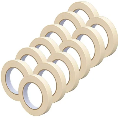 Image of Right Pack Wide Masking Tape 24mm x 50m 12 Rolls For Painting Painters Indoor &amp; Decorating