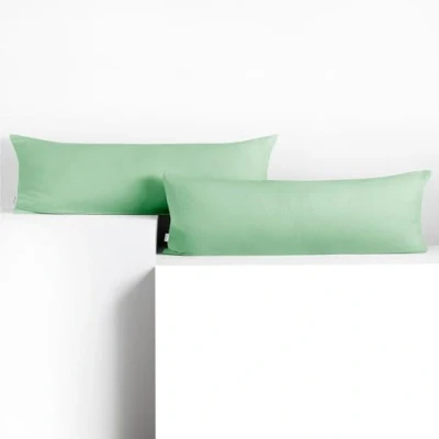 Image of DecoKing 2 cushion covers 40 x 200 cm cotton zip mint amber