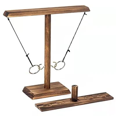 Image of CAM2 Ring Toss Game, Table Top Games, Handmade Wooden Hooks, Premium Game for Children and Adults
