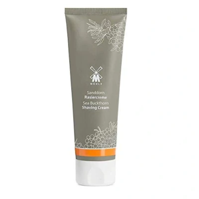 Image of MÜHLE Sea Buckthorn Shaving cream Tube creates a rich lather for smooth shave luxury to soften &amp; moisturise 75ml