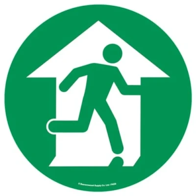 Image of Floor Graphic Markers Without Text Adhesive Sign, Warning Stickers, Safety Sign 430mm dia. Fire Exit