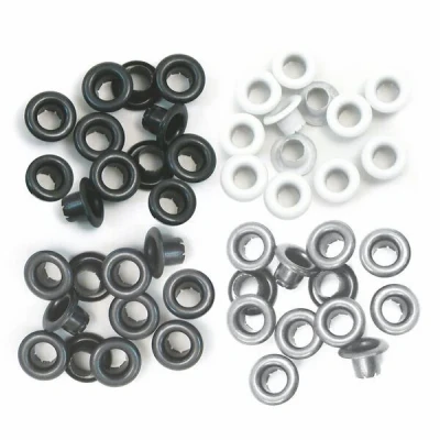Image of We R Memory Keepers Standard Eyelets for Scrapbooking Aluminium Grey, 1/3 inch