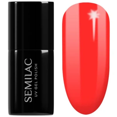 Image of SEMILAC 570 Neon Watermelon Nail UV Gel Polish Long Lasting and Easy to Apply Soak off UV/Led Perfect for Home Professional Manicure Pedicure 7 ml