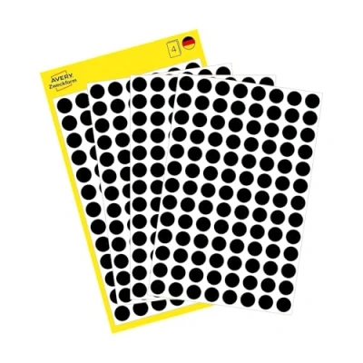 Image of Avery Packets of labels Diameter 8mm Black Ref 32 275 1 Pack 520