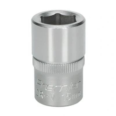 Image of Sealey Premier WallDrive® Socket 15mm 1/2&quot;Sq Drive