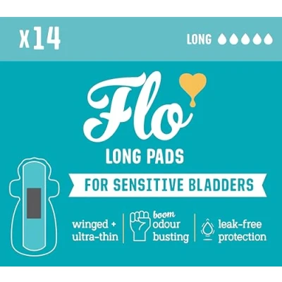 Image of FLO Organic Sensitive Bladder Long Bamboo Pads (14 Pads)