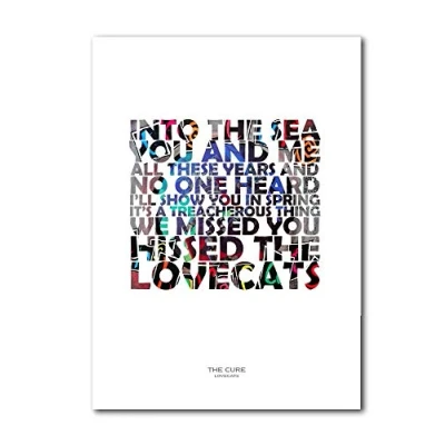 Image of Libretto Designs The CURE Lovecats Art Print A4 unframed Poster with lyrics