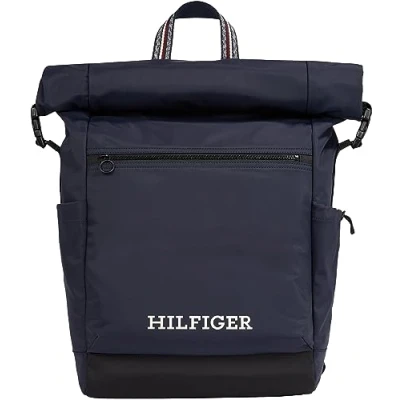 Image of Tommy Hilfiger Men Backpack Rolltop Hand Luggage, Multicolor (Space Blue), One Size