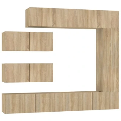Image of vidaXL 7 Piece TV Cabinet Set Sonoma Oak Engineered Wood