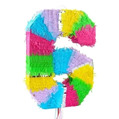 Image of Pinata Number 6 Colourful Pastel