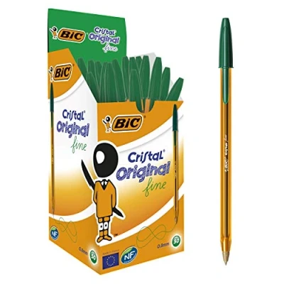 Image of BIC Cristal Fine 0.8mm Green (Box 50)