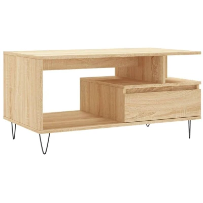 Image of vidaXL Coffee Table Sonoma Oak 90x49x45 cm Engineered Wood