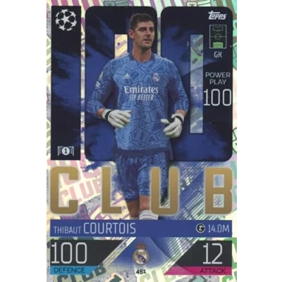Image of Topps Match ATTAX 2022/23 Hundred Club Card Thibaut COURTOIS