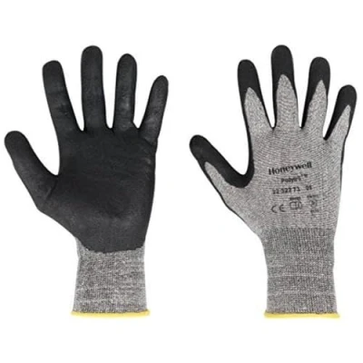 Image of Honeywell 2232273 08 Polytril Air Comfort General Purpose Gloves for Light &amp; Medium Handling, Open Back, Elasticated Knitted Wrist, Nitrile Coating, Size (Pack of 10 Pairs)