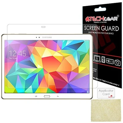 Image of TECHGEAR [2 Pack] Screen Protectors for Samsung Galaxy Tab S 10.5 Inch (SM T800 / SM T805) Ultra Clear Lcd Protector Gaurd Covers With Cleaning Cloth &amp; Application Card