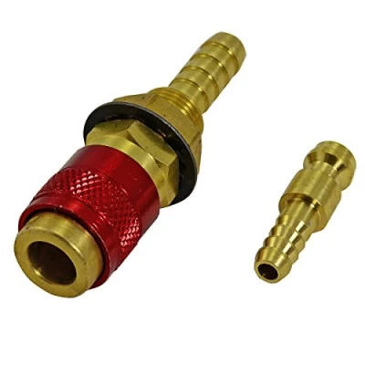 Image of RIVERWELD TIG Welding Gas &amp; Water Quick Connector Fitting Hose 1 Set Red