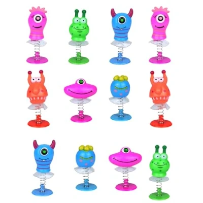 Image of FNA FASHIONS® Set of 12 Colorful Monster Jump ups Extravaganza 4 5cm High Toys for Everyday Play &amp; Birthday Bag Fillers