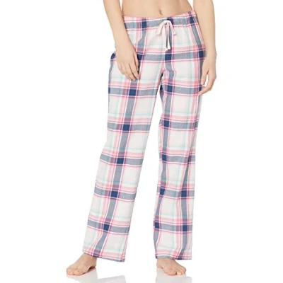 Image of Amazon Essentials Women&#039;s Flannel Pyjama Sleep Bottoms (Available in Plus Size), Pink White Large Plaid, L